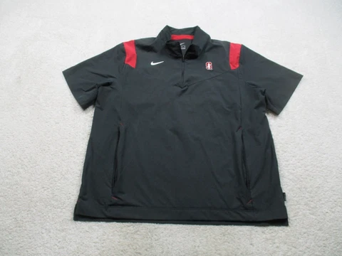 Stanford Cardinals Pullover Mens XL Black Nike 1/4 Zip Windbreaker Water Resist Cover