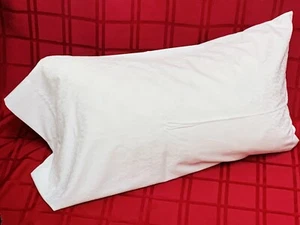 NEU - 2er Set - weiße Kissenbezüge 21"x 37" King Size Blumendesign Poly-Baumwolle - Bild 1 von 7