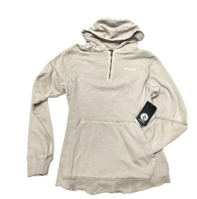 Sudadera con Capucha Volcom Cassette 1/4 Cremallera Nueva con Etiquetas Talla M Taupe Stone Pullover Hombres Foto 1 de 4