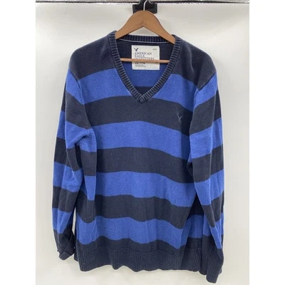 American Eagle Outfitters Purple Black stripe sweater SIZE XXL soft warm cotton - Image 1 of 4