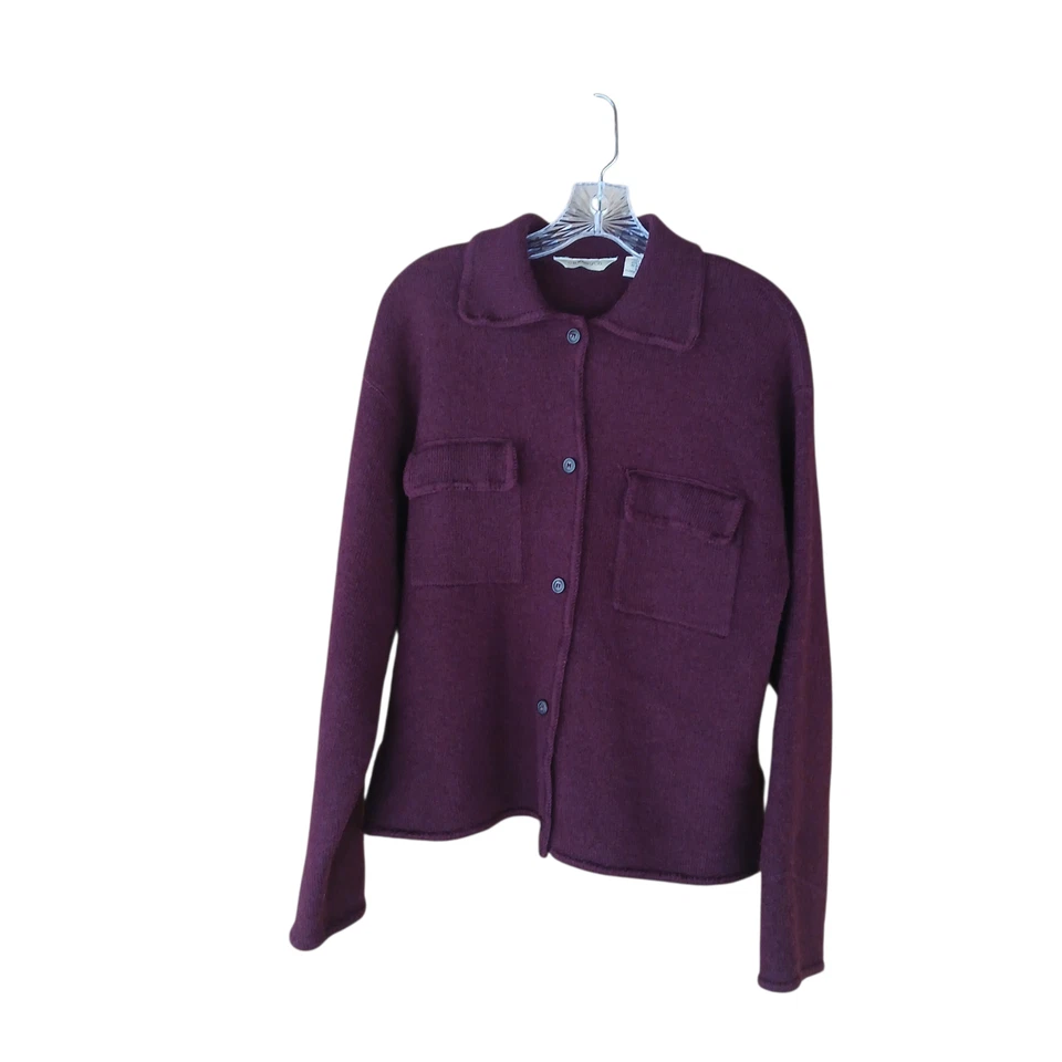 G.H. Bass & Company女式开衫毛衣领羊毛勃艮第大号 — 第 1/4 张图片