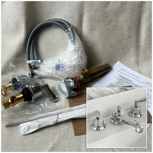 Pottery Barn Chrome Faucet Covington Lever Handle Bathroom Widespread Sink NEW - Picture 1 of 12