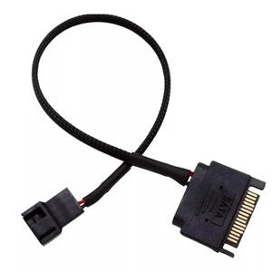 I37 SATA male to 3-pin / 4-pin adapter cable for 12V computer PC fan 27cm - Picture 1 of 11