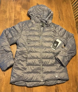 Spyder Damengröße Large dunkelgraue gefütterte Jacke Kapuze leicht 199 $ - Bild 1 von 4