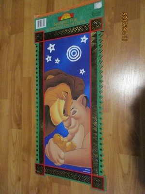 Eureka Disney Rey León Lámina Brillante Decoración de Navidad 18" x 9" Nuevo de Lote Antiguo Foto 1 de 2