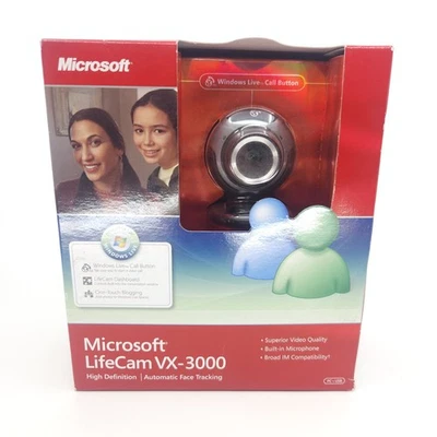 Microsoft Windows Live Messenger LifeCam VX-3000 USB 2.0 Webcam PC - New Sealed - Image 1 of 4