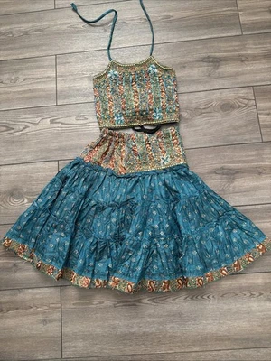 Girls Teal Lengha -  Unbranded - Size 24 - Image 1 of 2