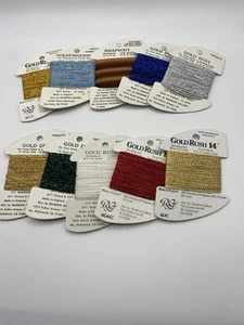 Rainbow Gallery Gold Rush Dust Lot Needlepoint Ribbon Rayon 10 Cards 10 YDS (15) - Picture 1 of 8