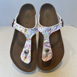 Birkenstock 39 Gizeh Floral Watercolor Sandals Women’s Clean! - Picture 1 of 13