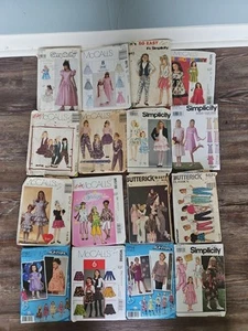 Vintage McCalls Simplicity 1980s-1990s Childs Toddler Sewing Patterns 16pc Lot - Picture 1 of 17