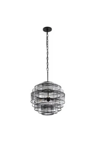 Varaluz Vivienne Black/Gray Transitional Tiered Pendant Light - Picture 1 of 5