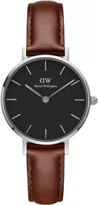 Daniel Wellington Watch DW00100237 Classic Petite Black St. Mawes Silver 28mm - Picture 1 of 6
