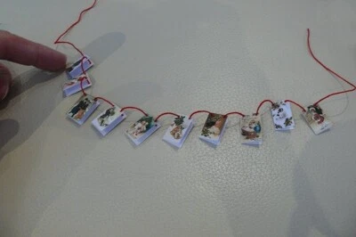 1/12th dolls house - CHRISTMAS CARD BUNTING - SG - Image 1 of 4