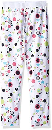 Hot Chillys Youth Pepper Skins Print Bottom, Dots & Hearts-White, X-Small - Image 1 of 1