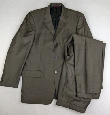 Pierre Cardin Men's Suit Size 42L Brown Woven 100% Worsted Wool Pants 36x31.5 - Image 1 of 4