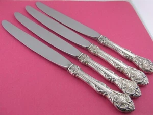 4 Sterling Silver GORHAM 9" Luncheon Knives KING EDWARD modern blades ~no mono - Picture 1 of 5