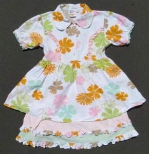 Le Fromage et L‘Orange Floral Print Cotton Linen Summer Dress Girl’s sz 10 years - Picture 1 of 3