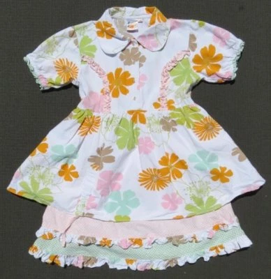 Vestido de Verano Le Fromage et L'Naranja Estampado Floral Algodón Lino Niña talla 10 años Foto 1 de 3