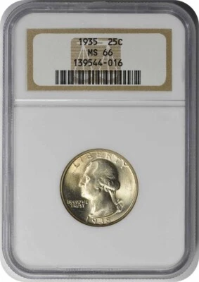 1935 Washington Silver Quarter MS66 NGC - Image 1 of 2