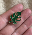 Monstera Leaf Plant Enamel Gold Tone Metal Brooch Pin Badge Quality Houseplant