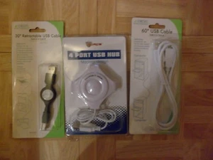 4 port usb hub 60" usb cable 30" usb cable free shipping - Imagen 1 de 1