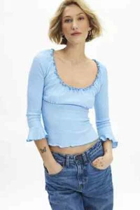 Neu mit Etikett Kimchi blau Lovisa Glockenärmel Bluse Größe Extra Small UVP 49 $!! - Bild 1 von 11