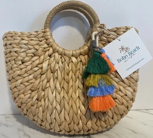 Boho Beach Life Bag Rattan Woven Tote Purse Beach Vacation Cruise NEW - Picture 1 of 11