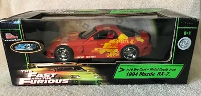 ERTL RACING CHAMPIONS 1994 Mazda RX-7 The Fast And The Furious 1:18 Die-Cast Car - Image 1 of 4