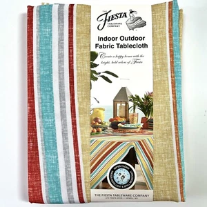 Fiesta Indoor Outdoor Fabric Tablecloth 60x102 Oblong - Cameron Stripe - Picture 1 of 6