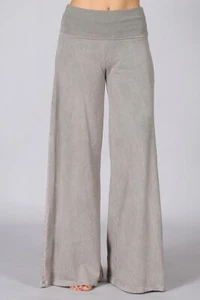 Chatoyant Mineral Wash Wide Leg Palazzo Pants Stone Large - Picture 1 of 4
