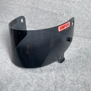 Simpson Racing Shark Helmet Smoke Gray Visor w/ Logo / Shield FAST SHIP !! - Foto 1 di 8