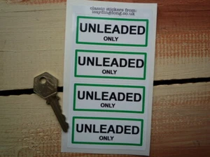 Unleaded Only Petrol Fuel Cap Filler Car Van Truck Stickers. 3". Set of 4. - Picture 1 of 1