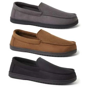 NWT Dearfoams Jason Perforated Microsuede Memory Foam Indoor Outdoor Moccasin - Picture 1 of 24
