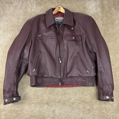 Canyon BMW Leather Jacket 28 Padded Riding Brown Motorcycle Biker double zip - Image 1 of 4