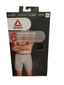 Reebok Men's Performance Cotton Long Leg Boxer Briefs w Easy Fly - Pick Size - Picture 1 of 2