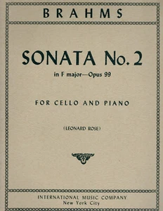 Johannes Brahms - Sonata No. 2 in F Major, Opus 99, for Cello and Piano - Picture 1 of 2