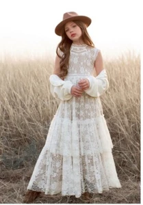 Joyfolie Girls Emma Maxi Dress Gardenia Sz 8 Sold Out NWT - Picture 1 of 5