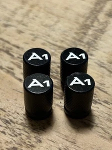 Audi A1 Black Metal Valve Caps Accessories Dust Caps - Picture 1 of 2