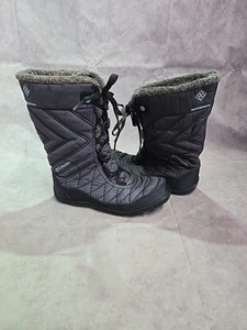 Columbia Omni Snow Boots Wmn 4 Black 200 Grams Waterproof Winter Quilted - Picture 1 of 9