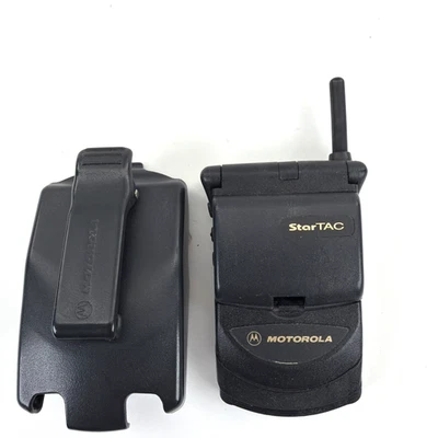 2 x Teléfono De Colección Motorola StarTAC ST7868W Negro Doble Banda Abatible para Uso de Utilería Foto 1 de 4