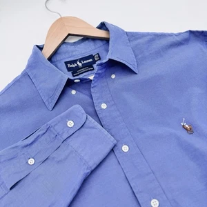 Ralph Lauren Hombres Yarmouth Pinpoint Oxford Manga Larga Botón Camisa Talla XL 17 35 - Imagen 1 de 7