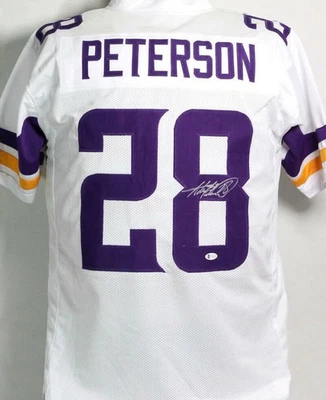Camiseta deportiva blanca autografiada por Adrian Peterson estilo profesional - Beckett con auténtica *8 Foto 1 de 3