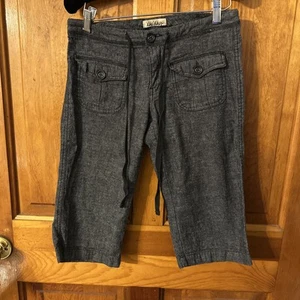 Be Bop Gray / Black Capri Pants Long Shorts Women's Junior Size 3 26x15 Stretch - Picture 1 of 11