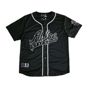 Rare Alice Cooper Baseball Jersey Merch Black Satin #19 Black Eye Men’s Medium - Picture 1 of 11