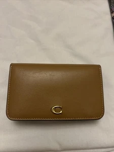 Coach Mini Wallet Purse Card ID Holder, Leather Brown - Picture 1 of 8