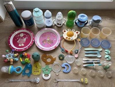 Baby Ausstattung Set Flaschen Beißringe Isoflasche - Bild 1 von 4