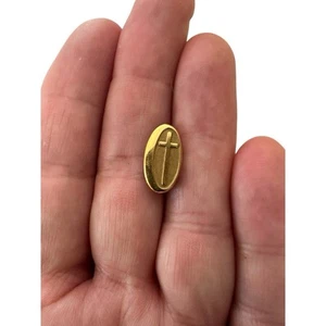 Christian Cross 10K Gold Fill Religious Church Label Pin Vintage C Clasp 1/10th - Picture 1 of 6