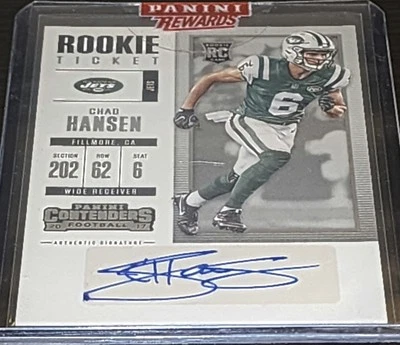 2017 PANINI CONTENDERS CHAD HANSEN RC AUTO SSP 152 JETS TEXANS UNCIRCULATED - Image 1 of 2