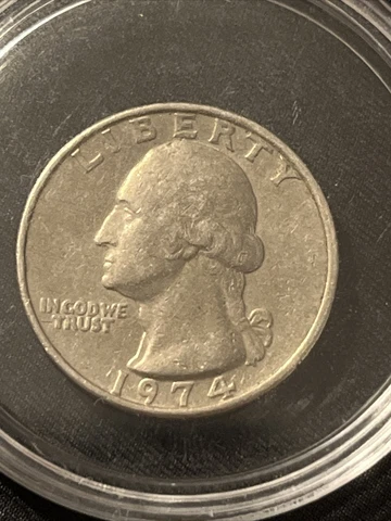 1974 Washington Quarter Dollar Coin Circulated No Mint Mark Error Cover