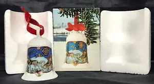 1. HUTSCHENREUTHER Porzellan Weihnachtsglocke 1978 OVP Samtband 7 cm Ole Winter - Bild 1 von 10